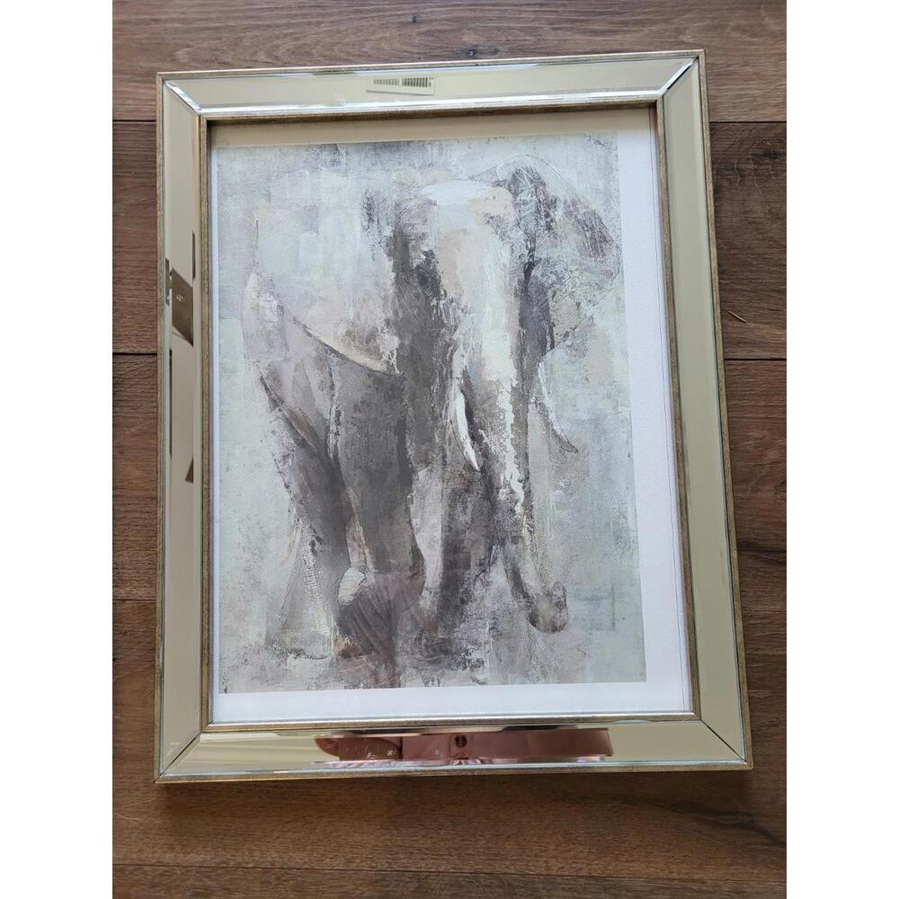 African Elephant Painting With Frame
